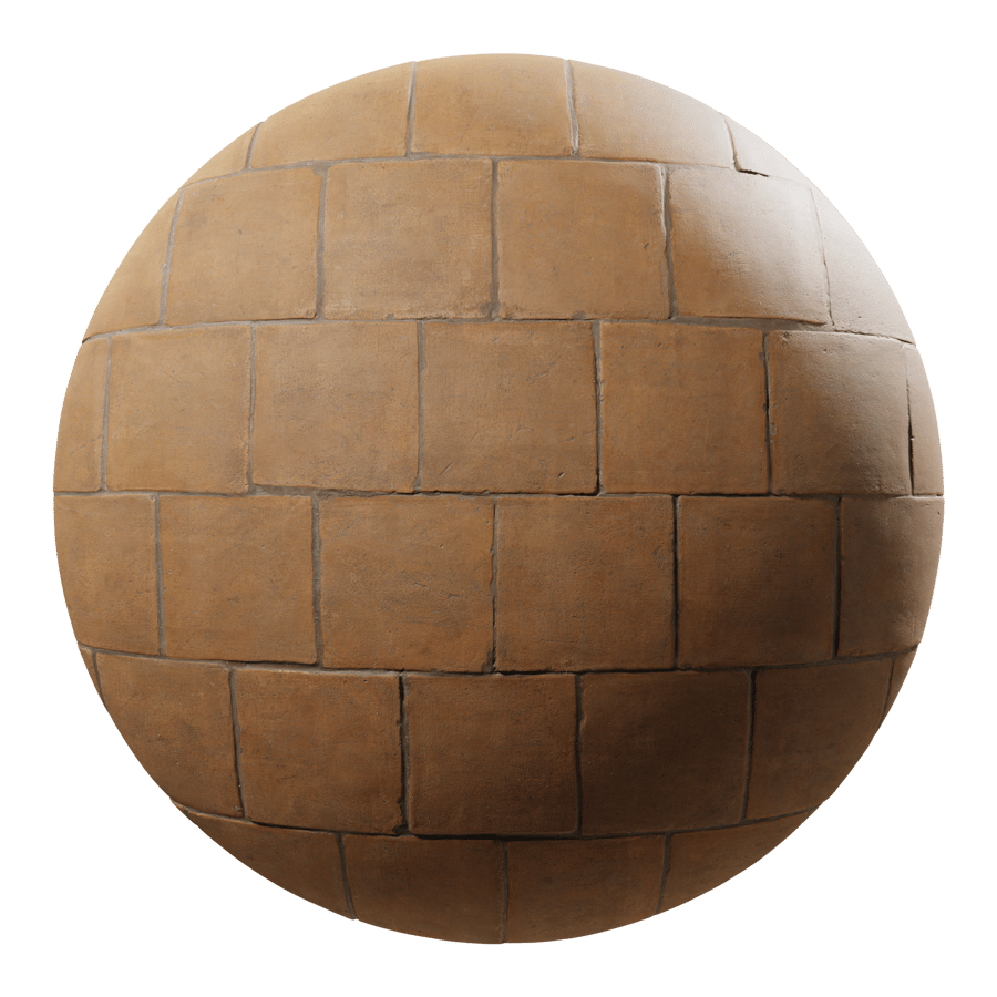 Old Terracotta Matte Tile Texture, Orange