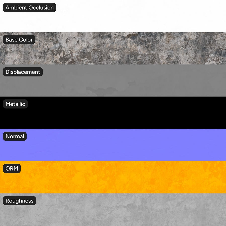 Deeply Damaged Concrete Wall Texture