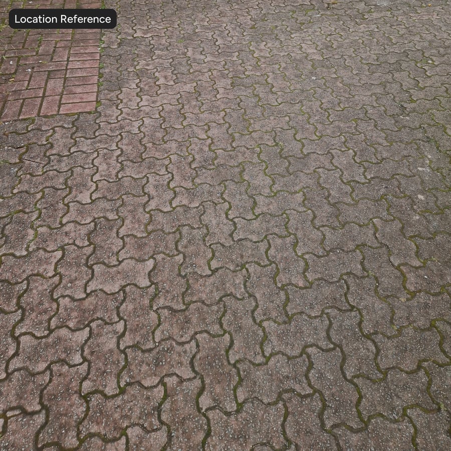 Cikcakkos halszálkás beton burkolat, barna