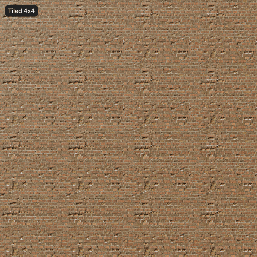 Old Mossy Flemish Bond Brick Wall Texture, Red