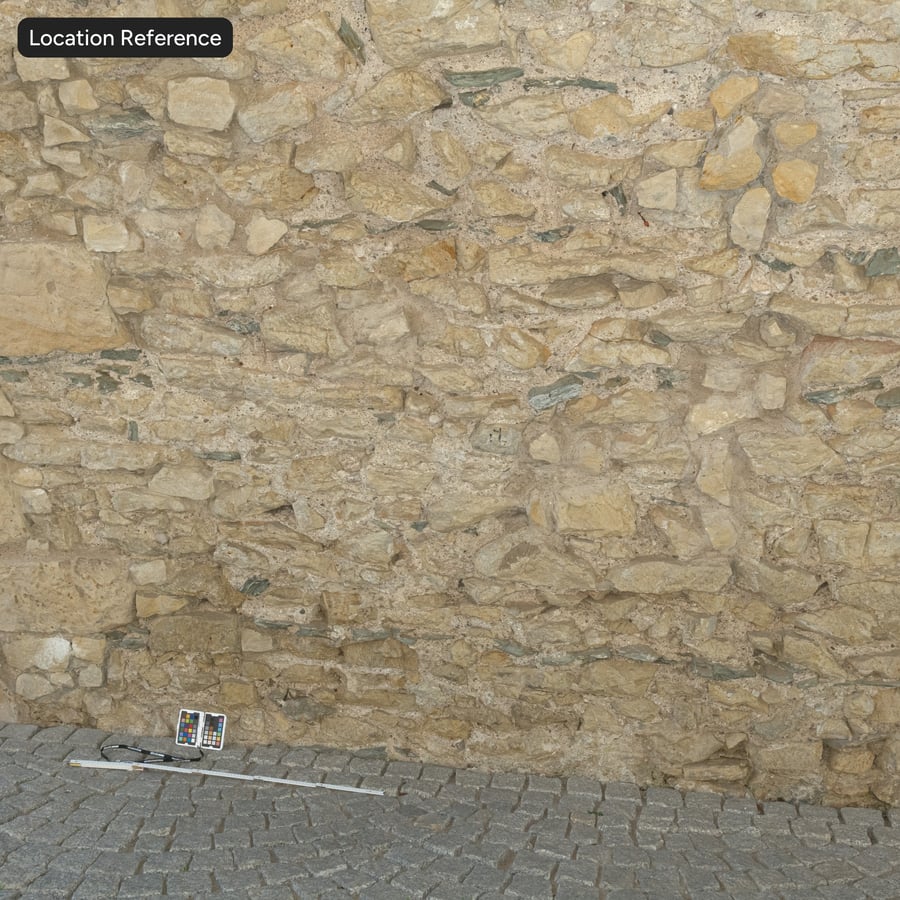 Sliten Rubble Stone väggtextur, Beige