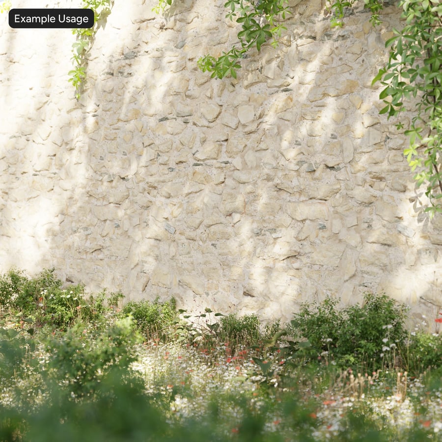 Sliten Rubble Stone väggtextur, Beige