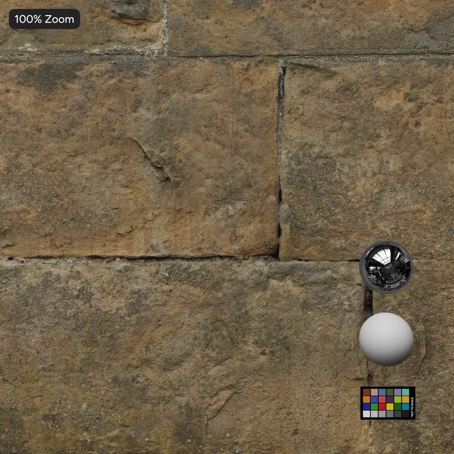 Spalled Stone Block Wall Texture