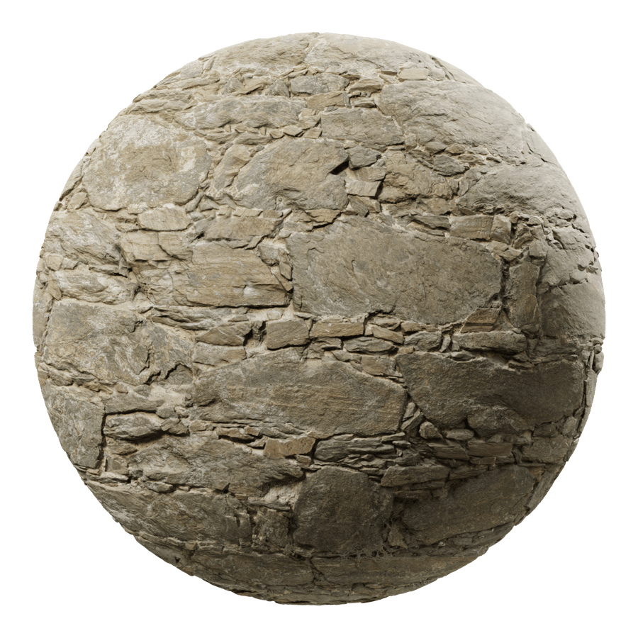 Mixed Dense Rubble Stone Wall Texture