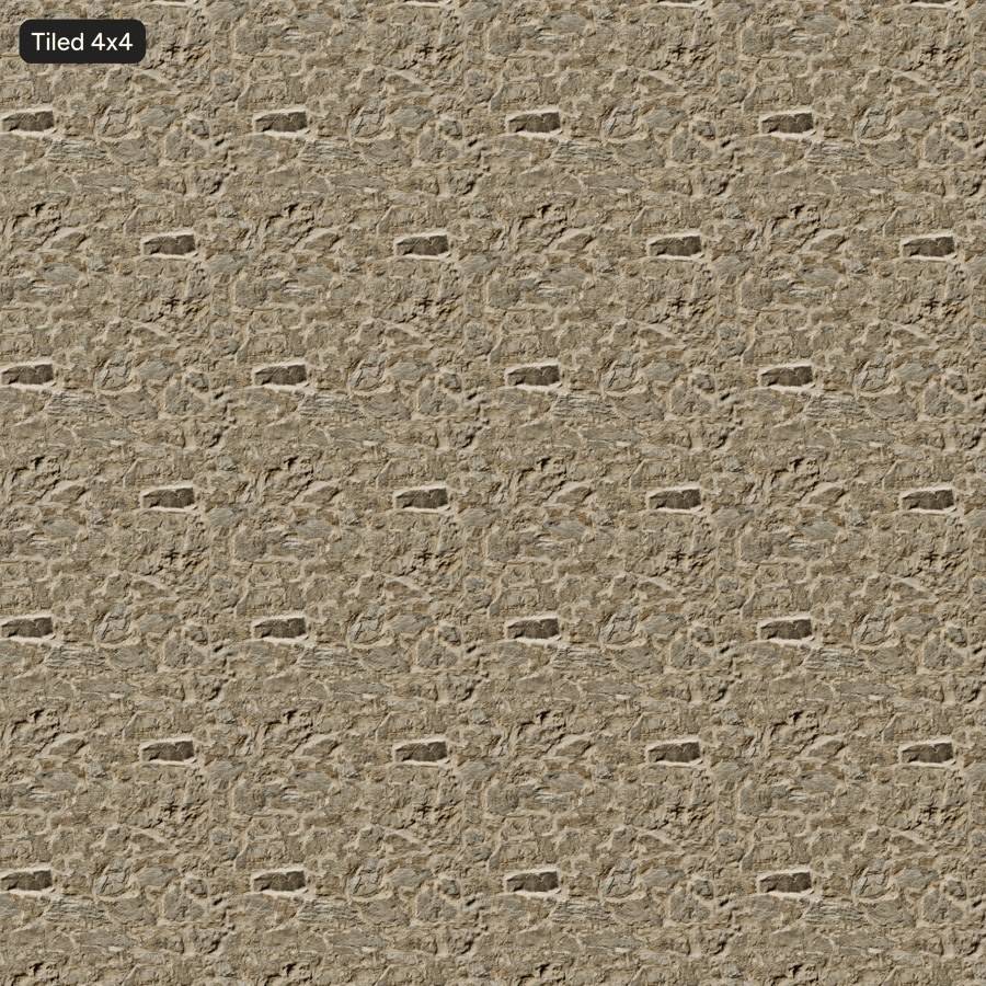 Schwere Mörtel-Bruchstein-Mauerstruktur, Beige