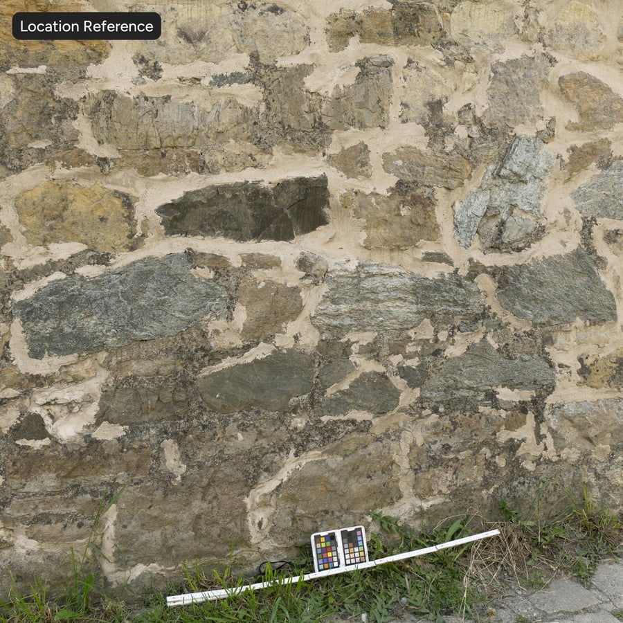 Schwere Mörtel-Bruchstein-Mauerstruktur, Beige