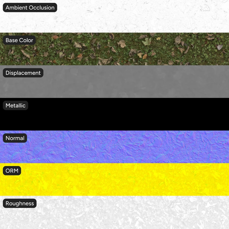 Herbstblätter auf Klee und Gras Textur