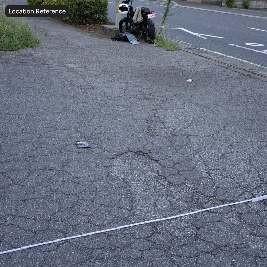 ひび割れたアスファルトの質感