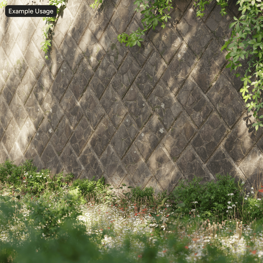 Tekstur Dinding Penahan Beton Tulang Herringbone yang Dipakai