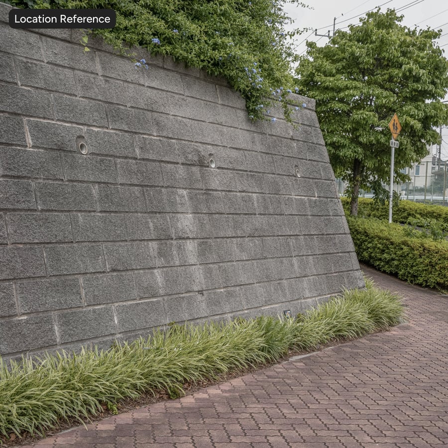 Tekstur Dinding Penahan Blok Beton Usang