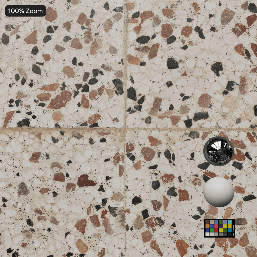 Kirli Gökkuşağı Terrazzo Karo Dokusu