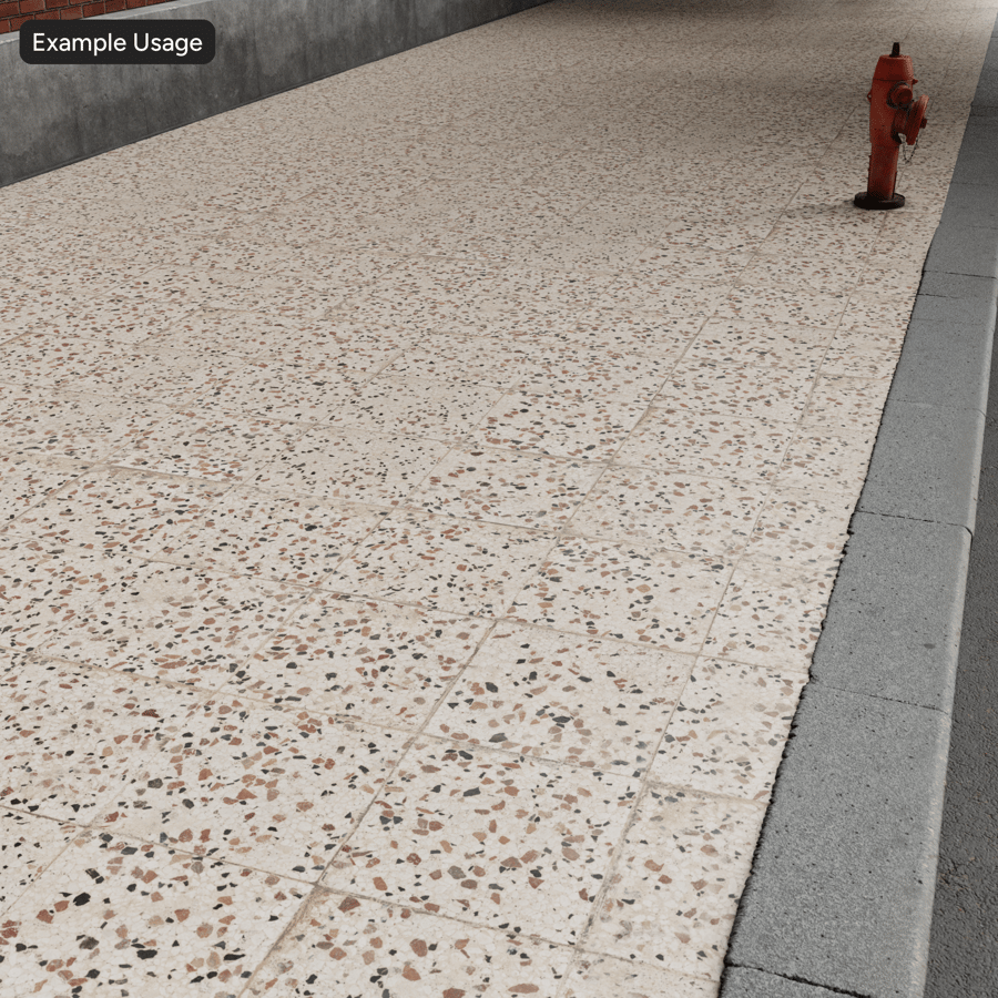 Kirli Gökkuşağı Terrazzo Karo Dokusu