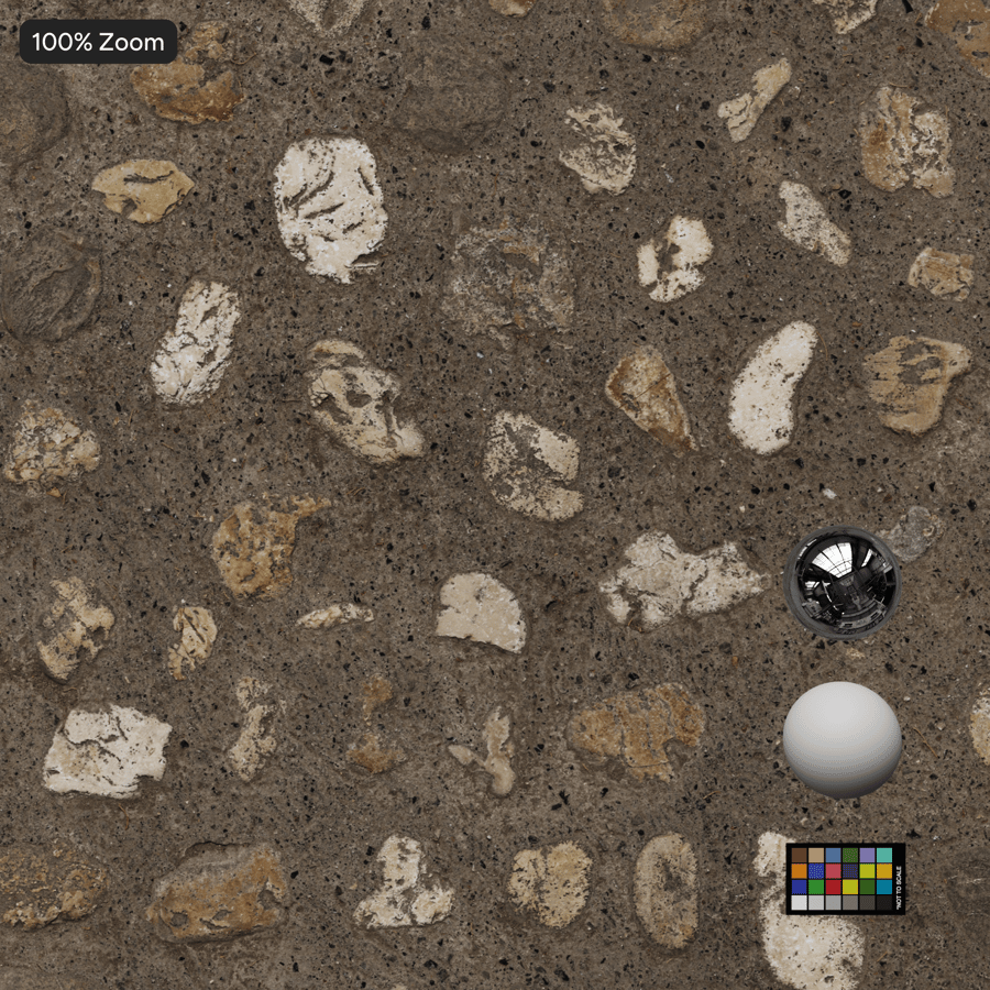 Worn Cobblestone with Gravel Paver Texture