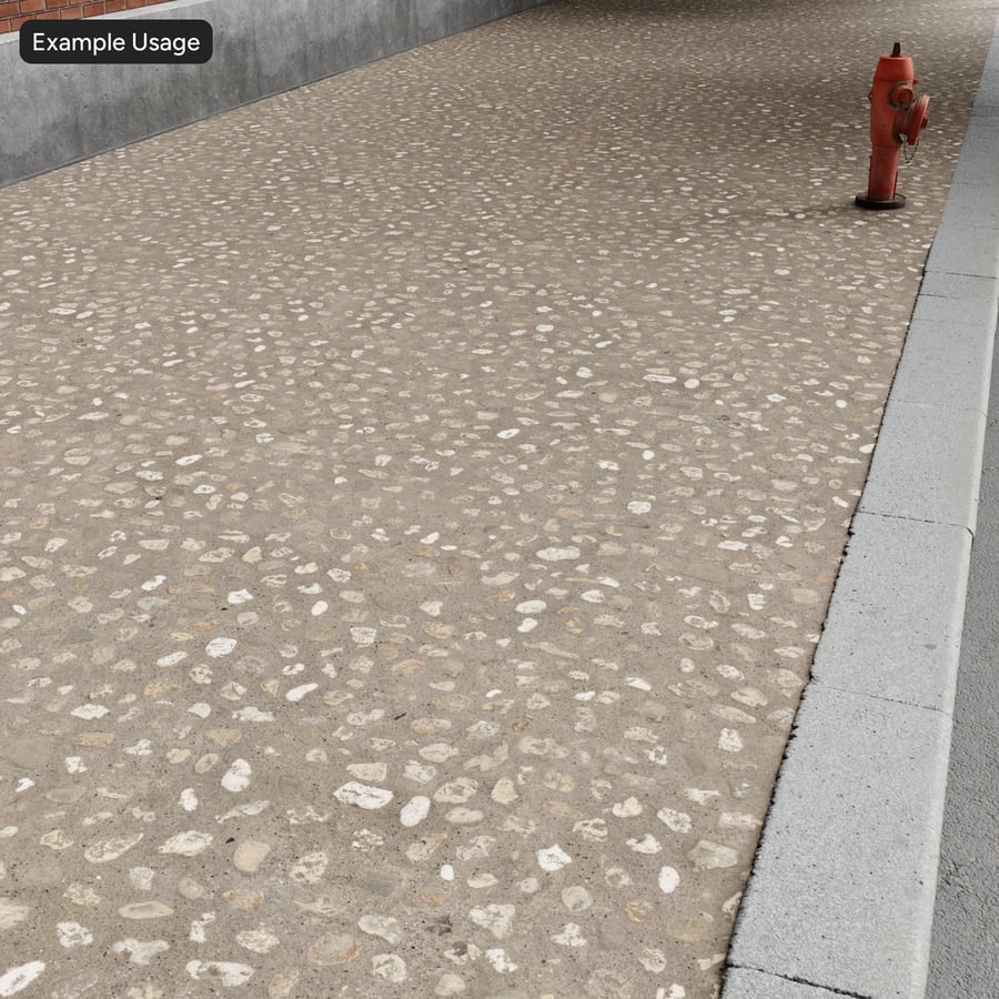 Worn Cobblestone with Gravel Paver Texture