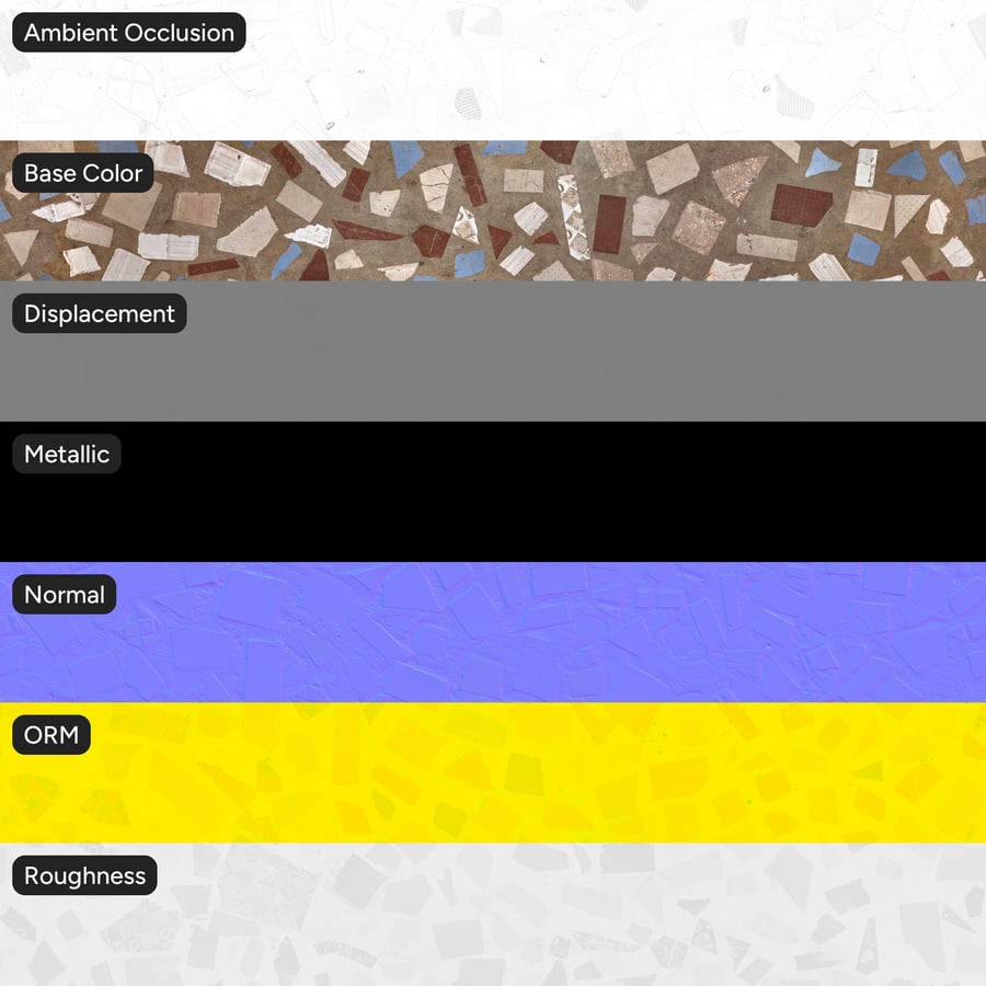 Mosaïque en céramique sur texture de carreaux de pierre