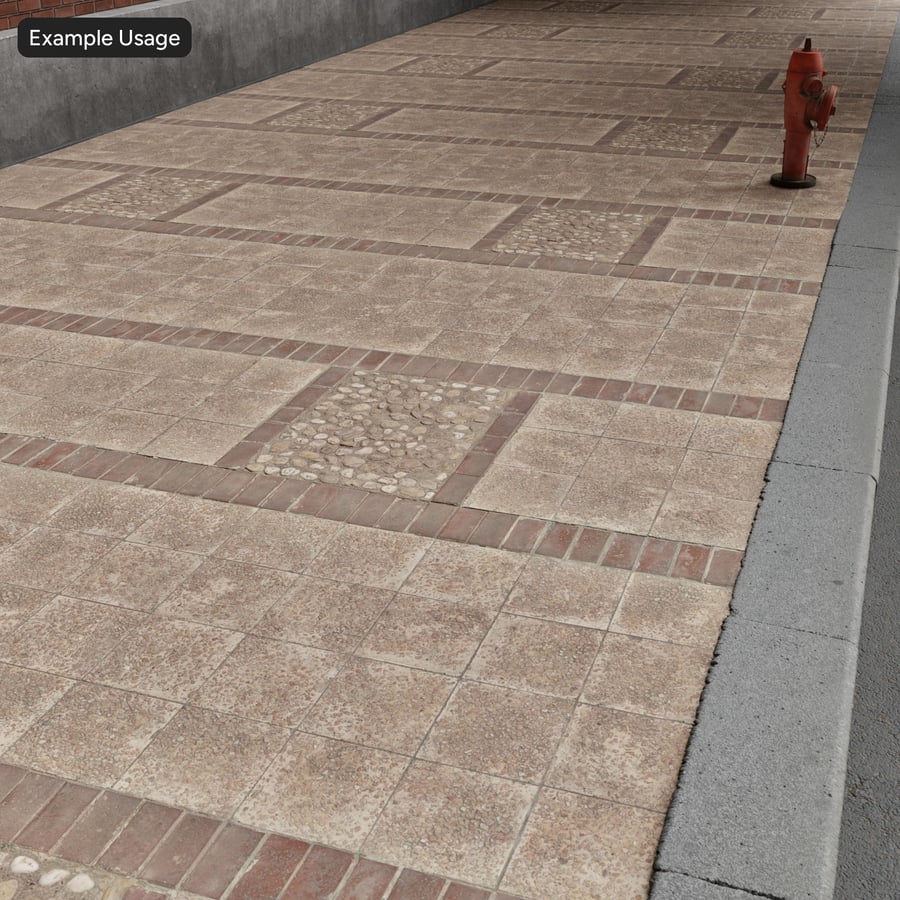 Aggregate Concrete and Cobblestone Paver Texture