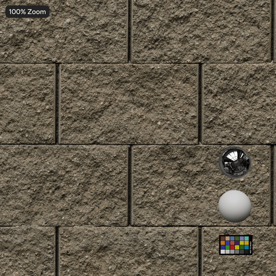 Rough Split Face Running Stone Block Wall Texture, Beige
