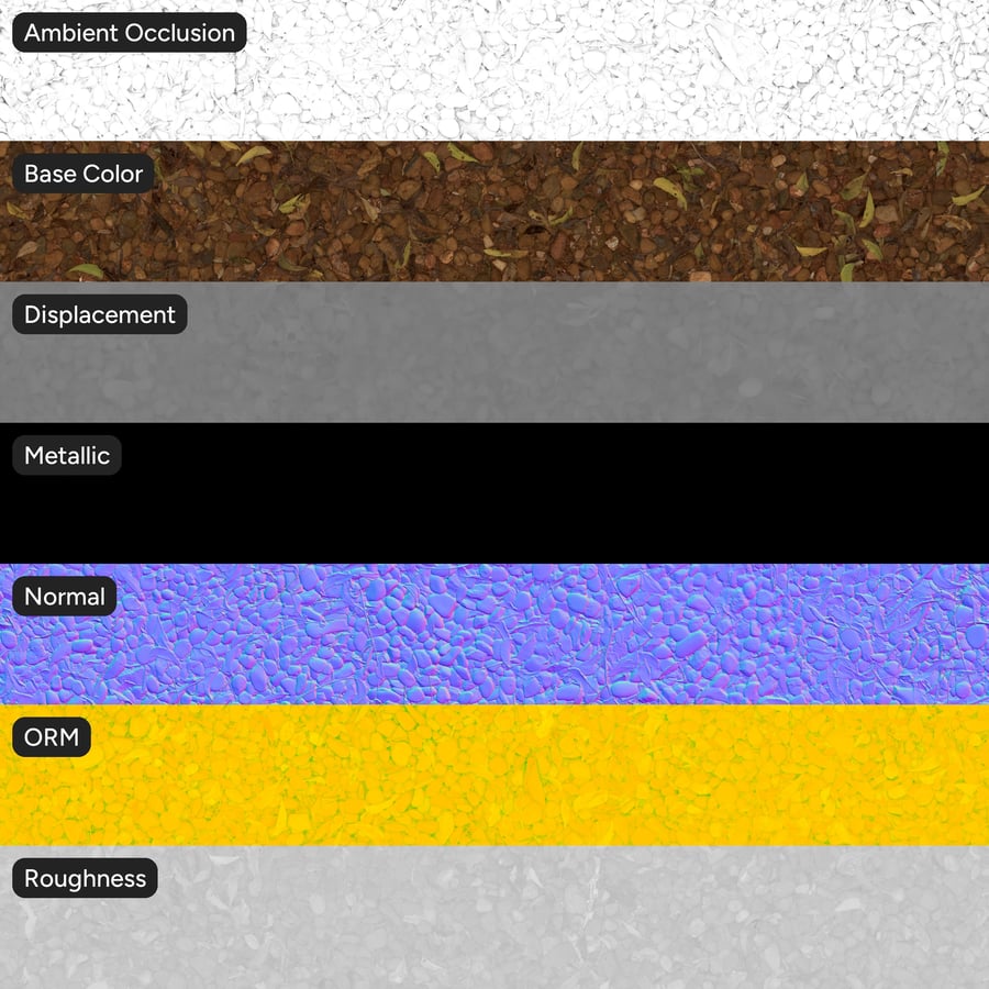 Hojas de otoño sobre textura de grava rocosa