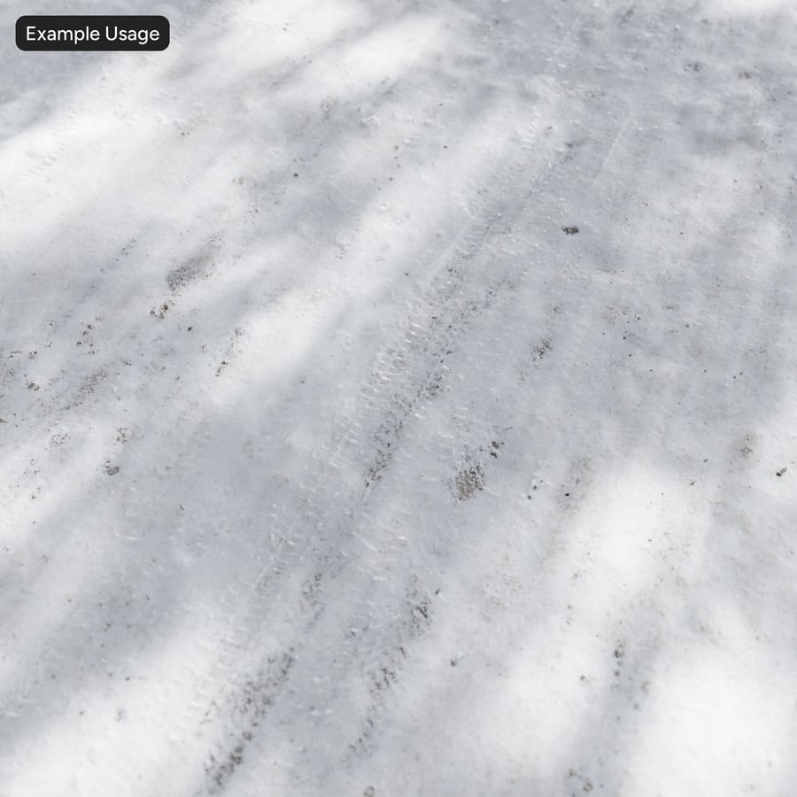 Marcas de pneus na textura da neve
