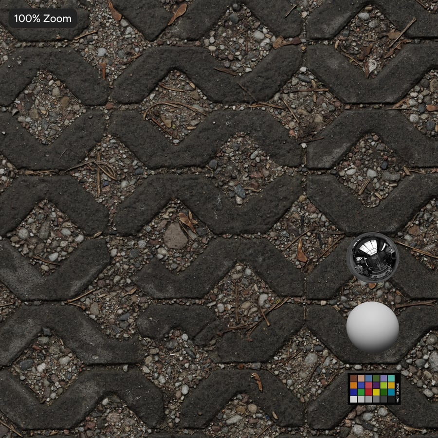 Gravel Fill on Grid Pavers Texture