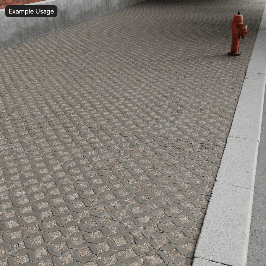 Gravel Fill on Grid Pavers Texture