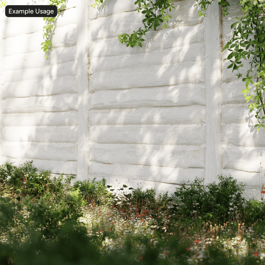 Painted Wood Log Siding Wall Texture, White