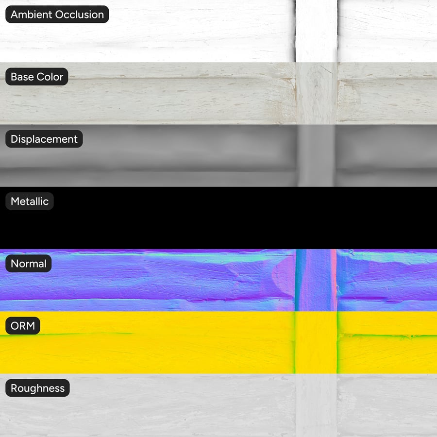 Painted Wood Log Siding Wall Texture, White
