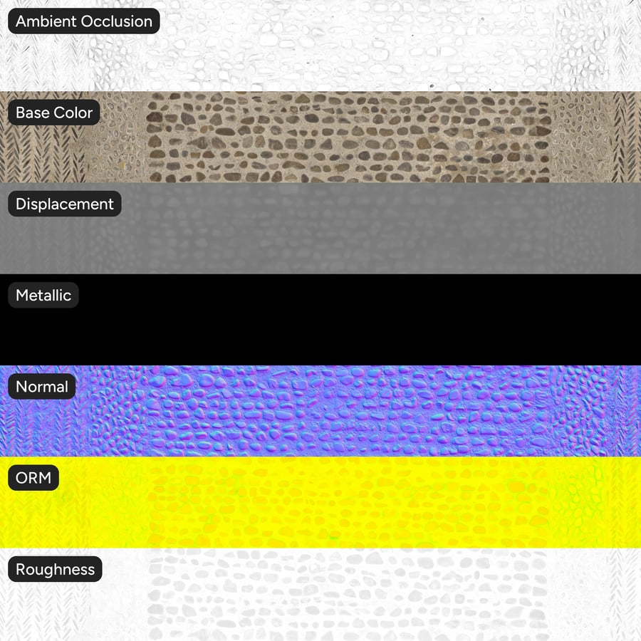 Mixed Decorative Cobblestone Texture
