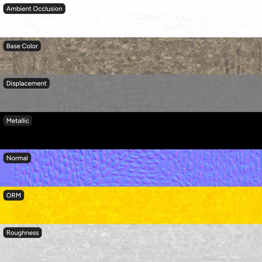 Decorative Medium Pebble Cobblestone Texture