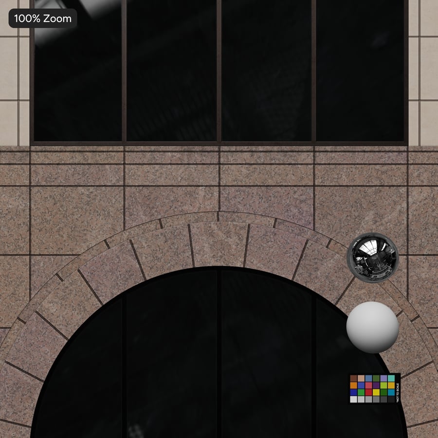Modern Arched Window Office Facade Aerial Texture, Grey