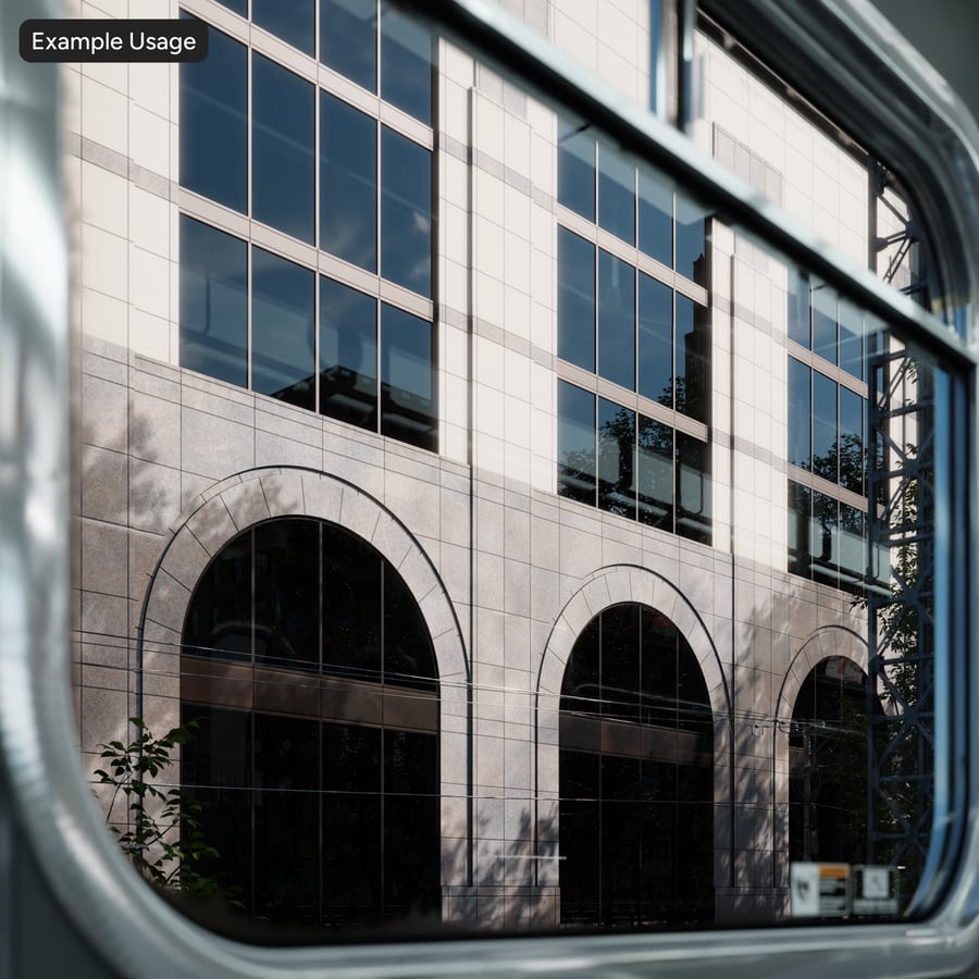 Modern Arched Window Office Facade Aerial Texture, Grey