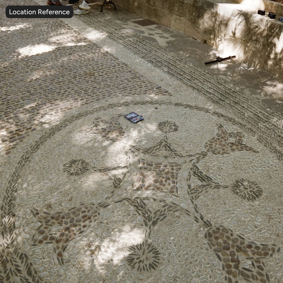 Textura decorativa de calçada de paralelepípedos