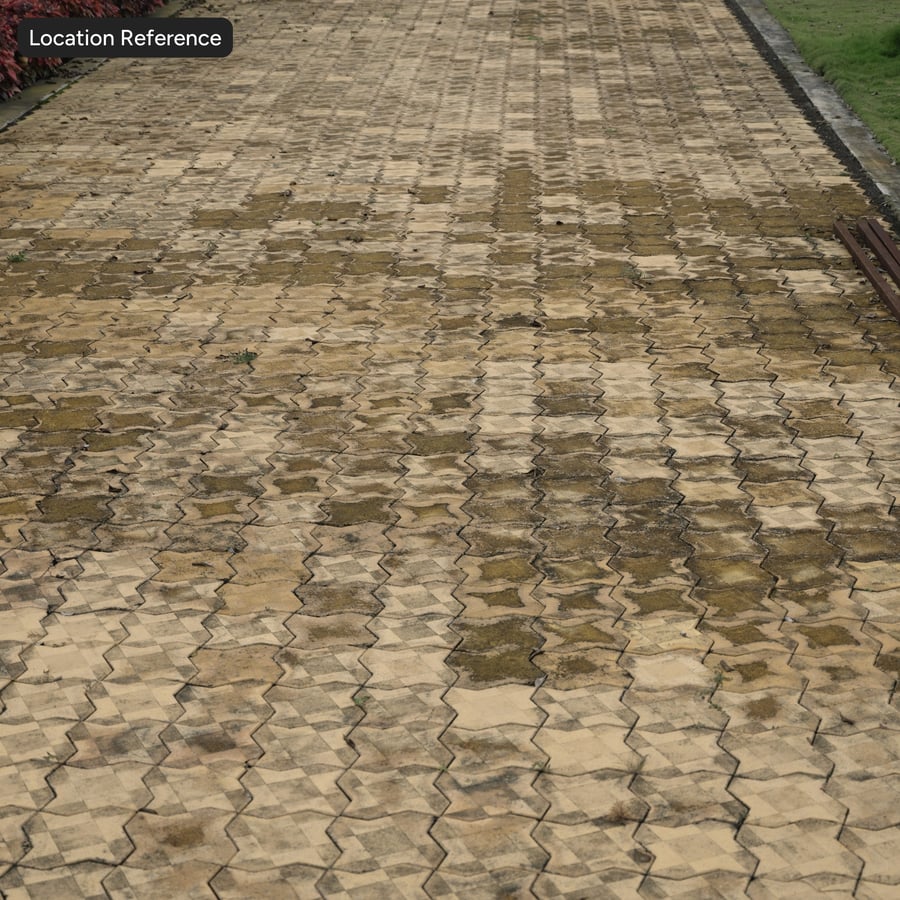 Dirty Zigzag Square Stacked Paver textúra, sárga