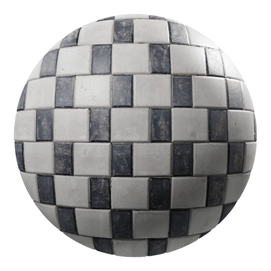 Worn Matte Tile Texture, Checkerboard