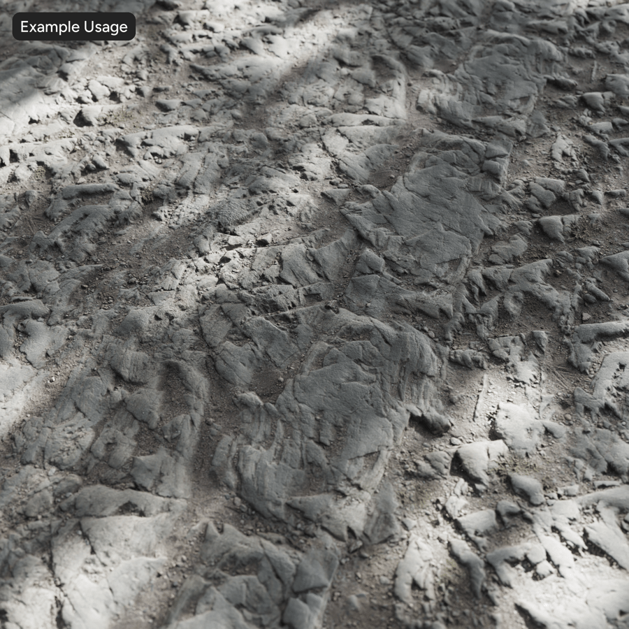 Texture d'une grosse pierre sur un sol en terre battue