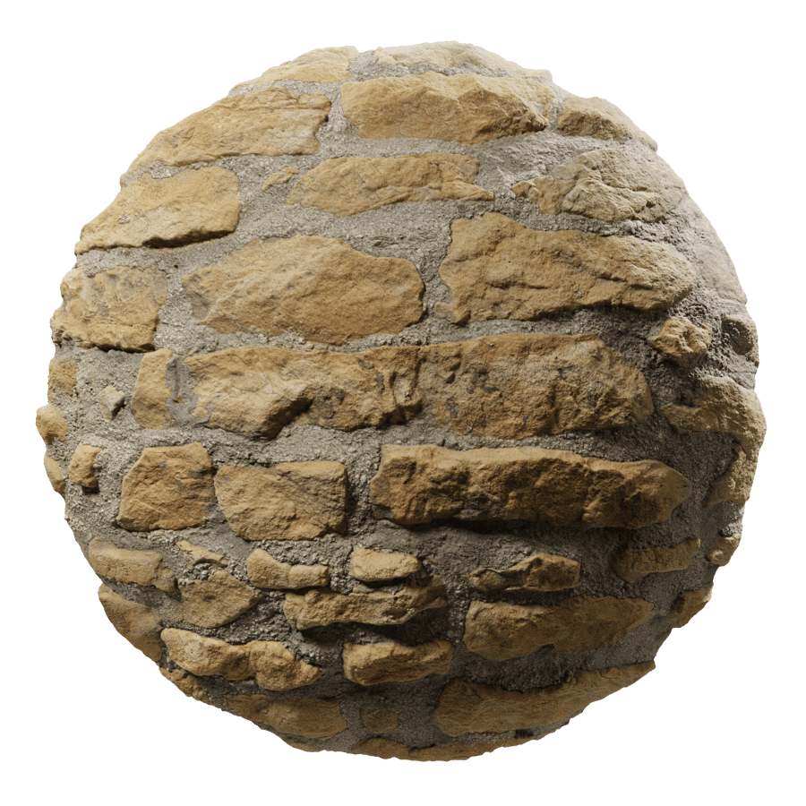 Old Rough Mörkad Rubble Stone Väggtextur, Gul