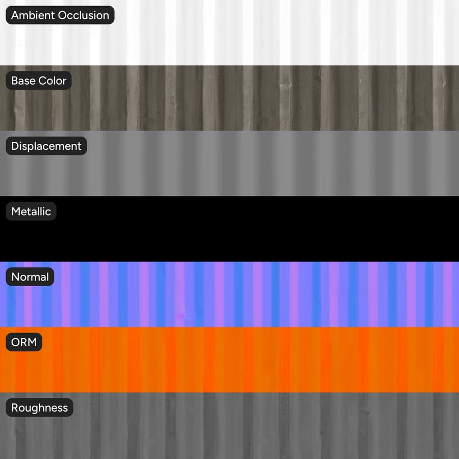 Corrugated Metal Wall Texture