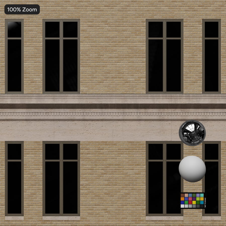 Beaux-Arts Brick Facade Aerial Texture, Cream