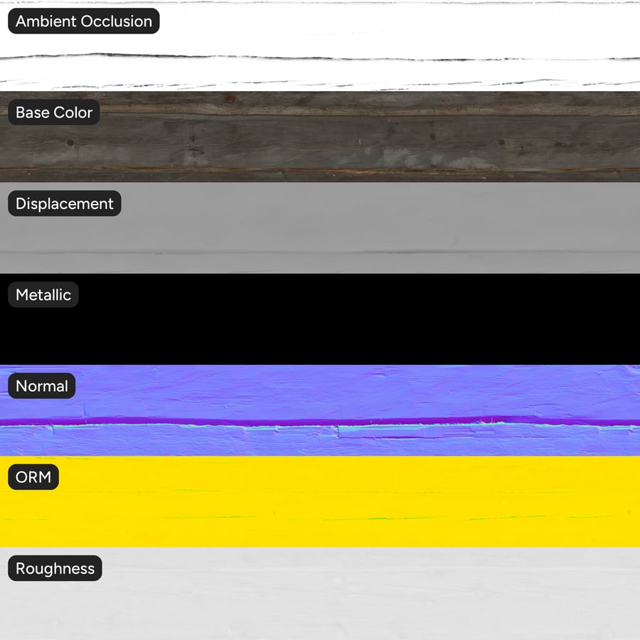 Texture per pareti con rivestimento in tronchi di legno roughness