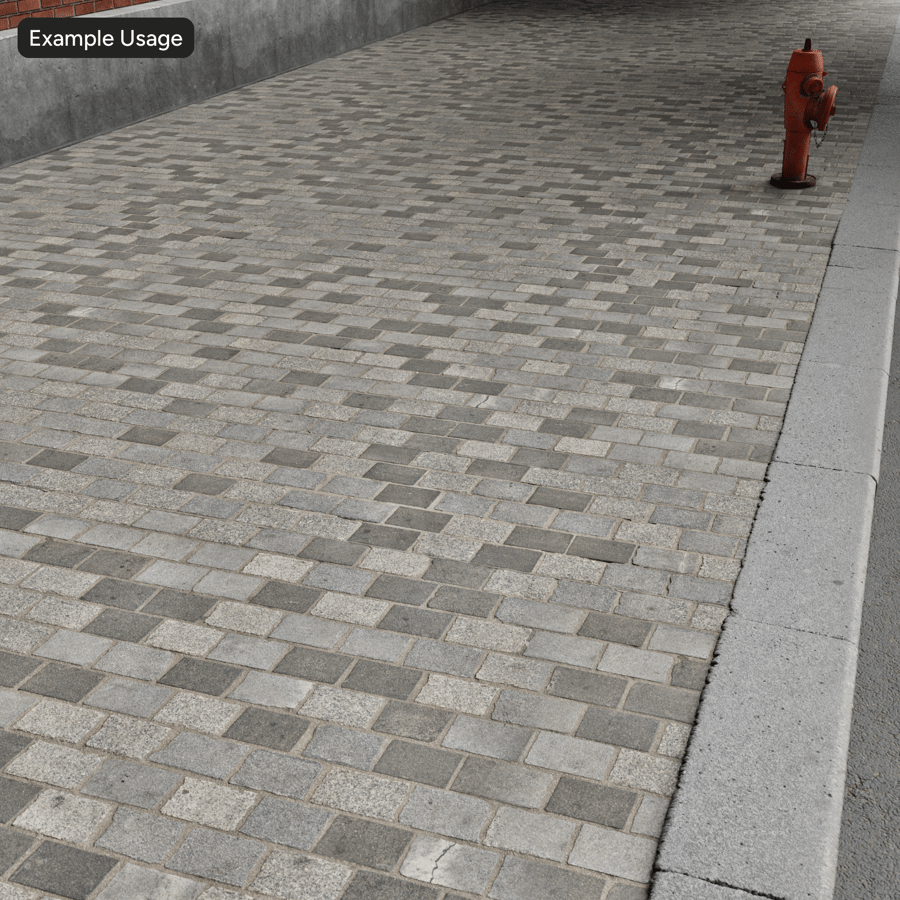 Opotřebovaná struktura dlažby Running, šedá