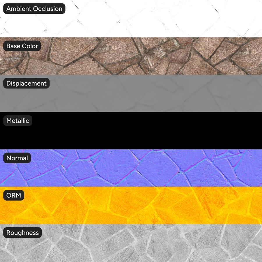 Large Rubble Field Stone Wall Texture