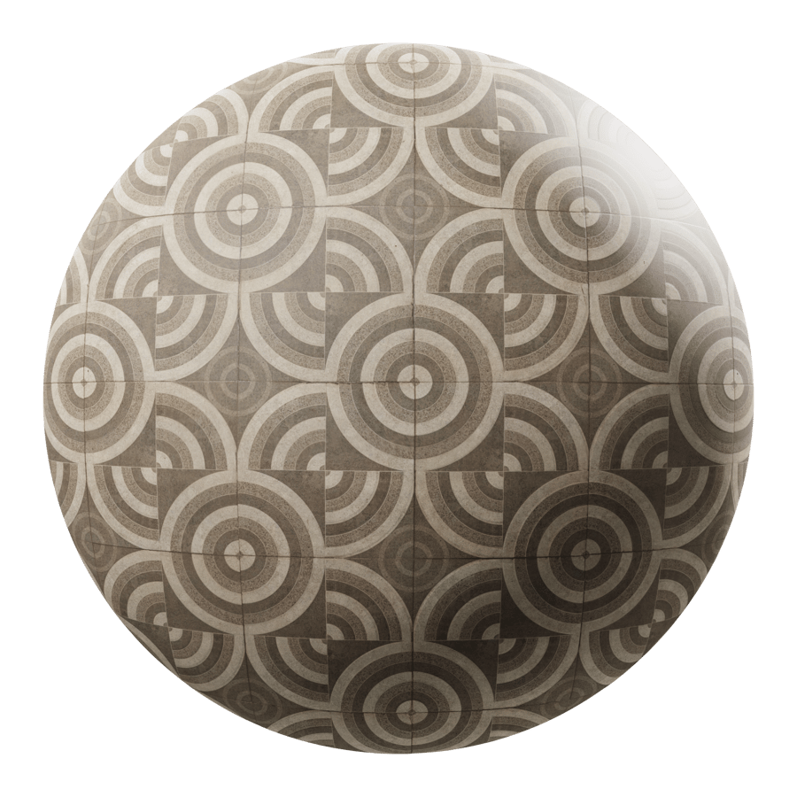 Textura de azulejo com padrão circular, marrom-amarelo