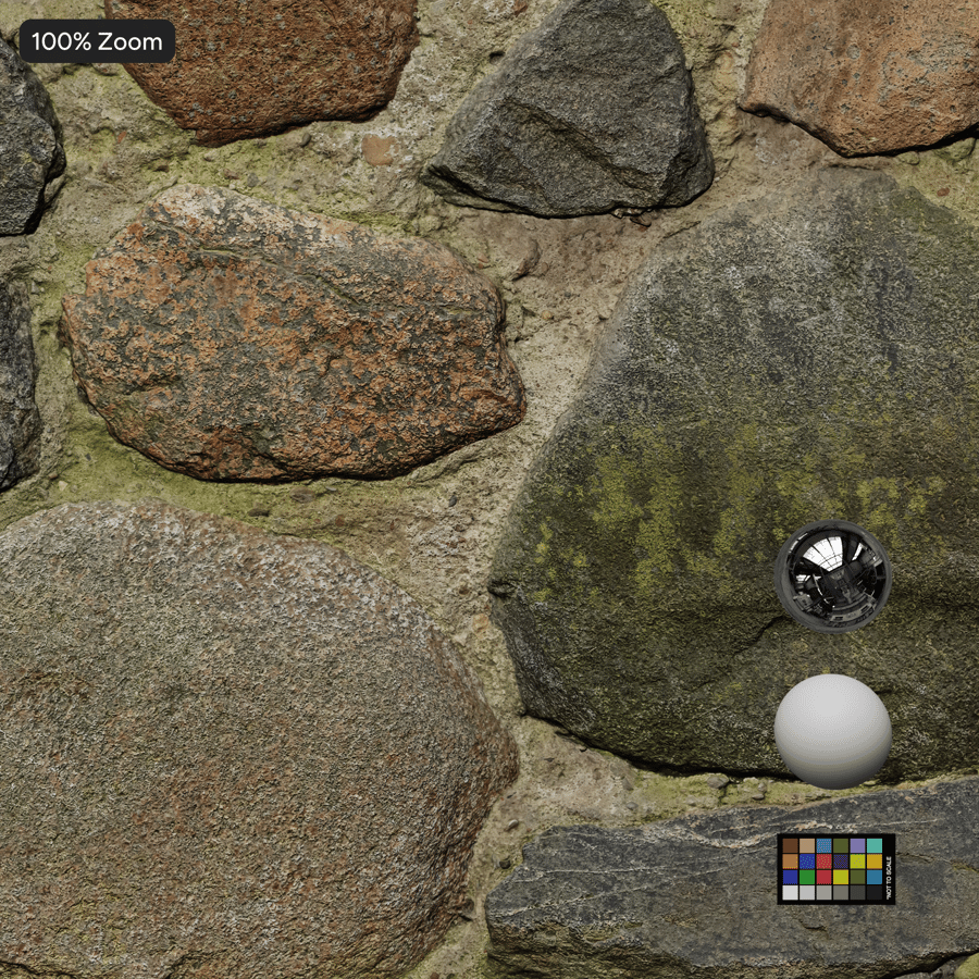 Mossy Rubble Stone Wall Texture