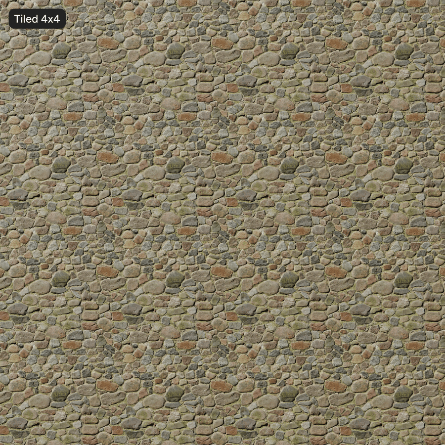 Mossy Rubble Stone Wall Texture