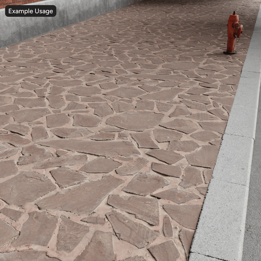 Worn Flagstone Paver Texture, Red