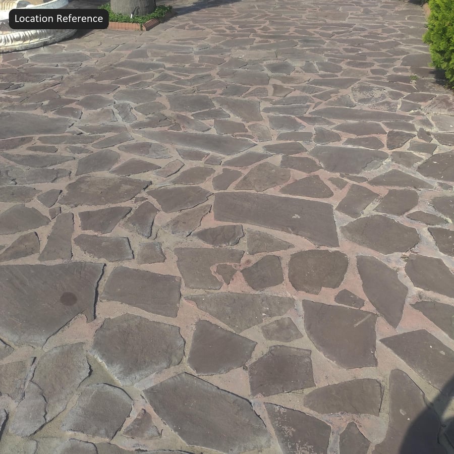 Worn Flagstone Paver Texture, Red