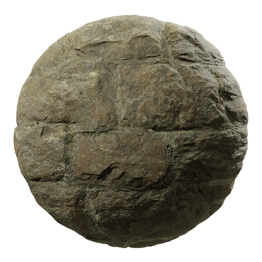 Mossy Stone Block Wall Texture