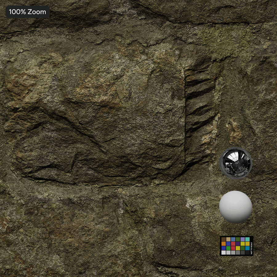 Mossy Stone Block Wall Texture