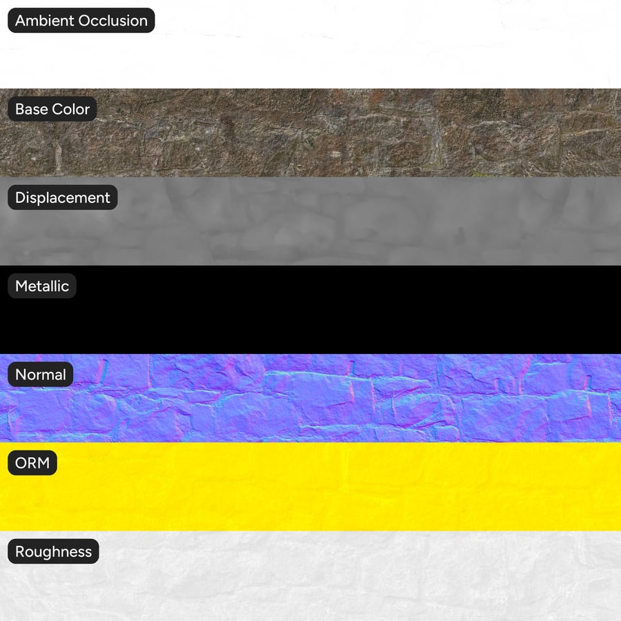 Weathered Rubble Stone Wall Texture, Grey