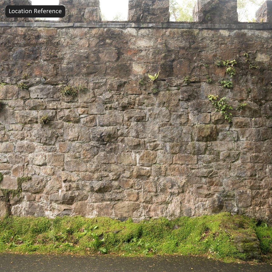 Weathered Rubble Stone Wall Texture, Grey